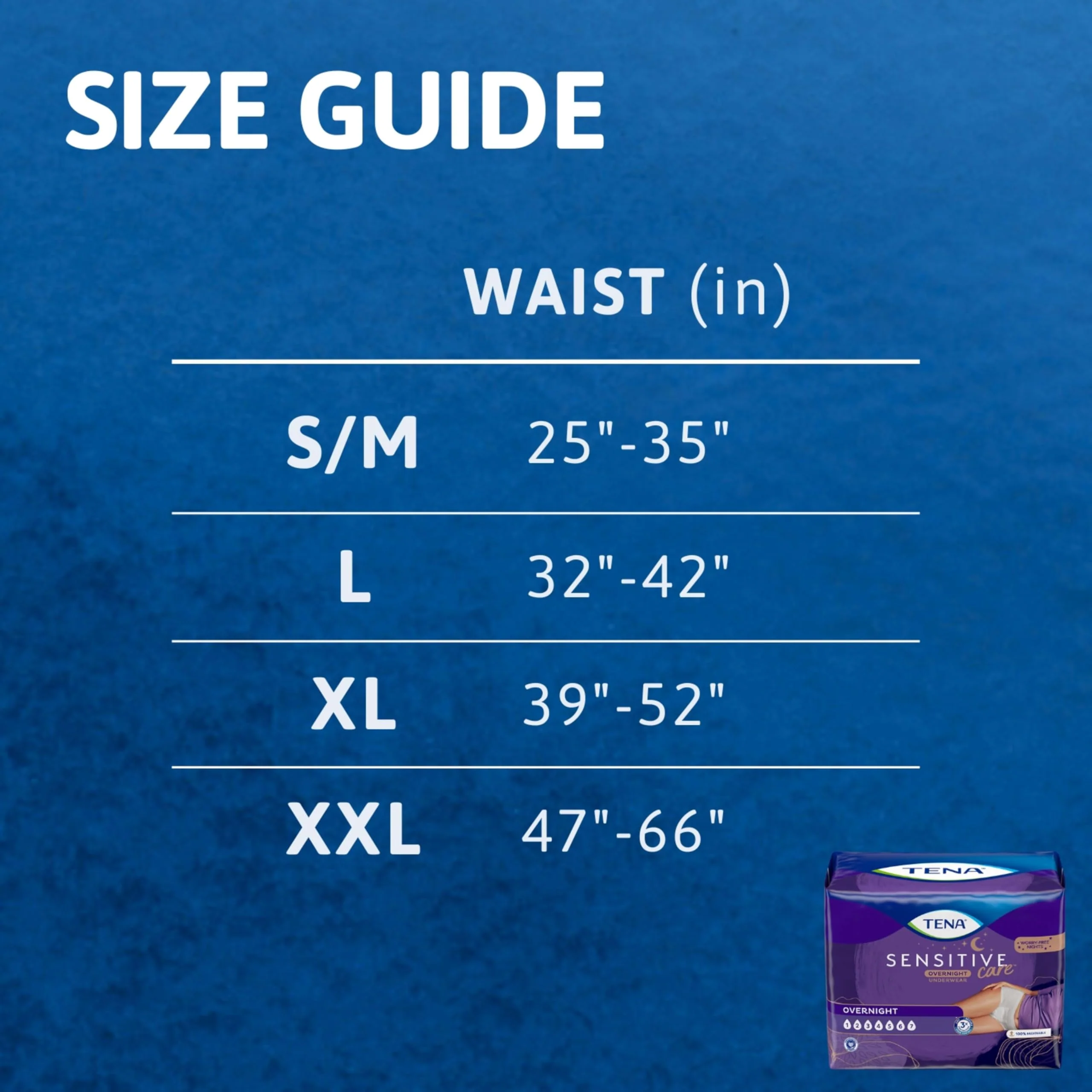 TENA Sensitive Care Overnight Incontinence Underwear for Women, XXL, 12 Count (Waist size 47in to 66in) - Image 5