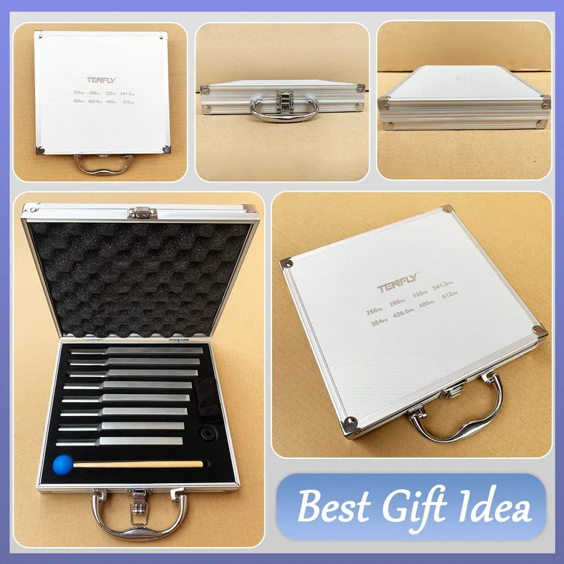 TENFLY Tuning Fork Set of 8 (256 Hz，288 Hz，320 Hz，341.3 Hz，384 Hz，426.6 Hz，480 Hz，512 Hz), Tuning Forks Perfect for Healing, Chakra, Sound Therapy, Keep Body, Mind and Spirit in Perfect Harmony - Image 5