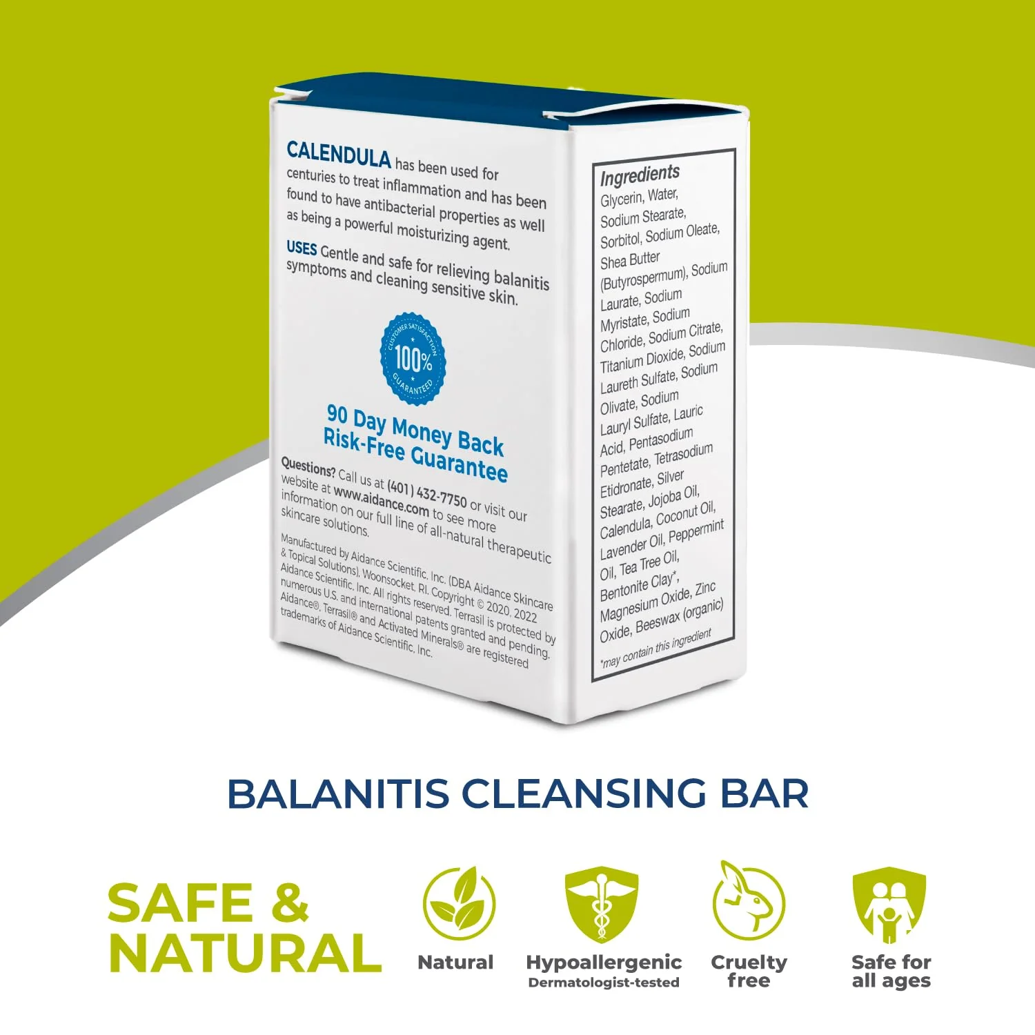 terrasil Balanitis Soap for Men, Soothing Care and Relief from Balanitis Symptoms: Irritation, Itch, Redness and Inflammation. Natural, Dermatologist tested & Hypoallergenic Soap Approved, 75g (3pk) - Image 2