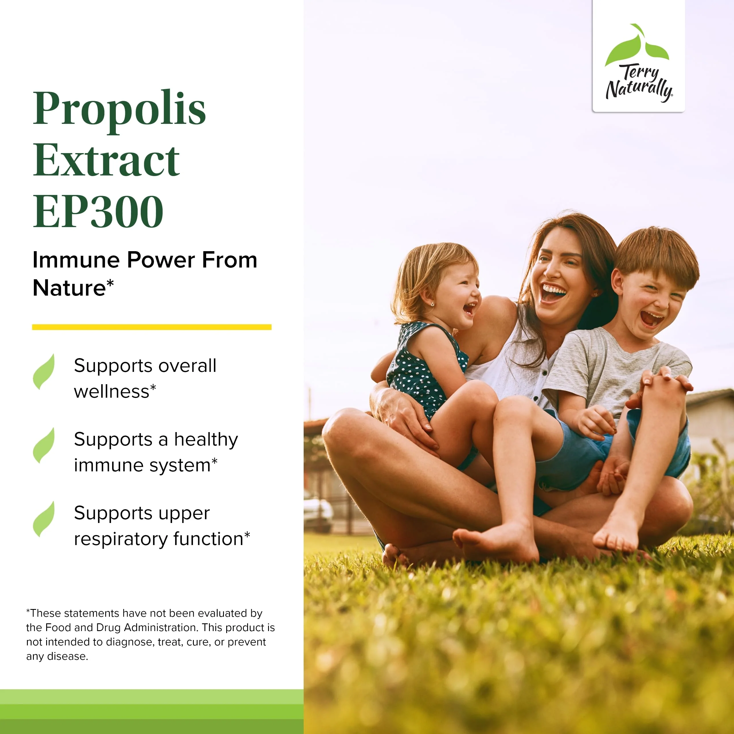 Terry Naturally Propolis Extract EP300 - Upper Respiratory & Immune System Support Supplement - Child & Adult Supplement with Bee Propolis Extract - 60 Capsules - Image 6
