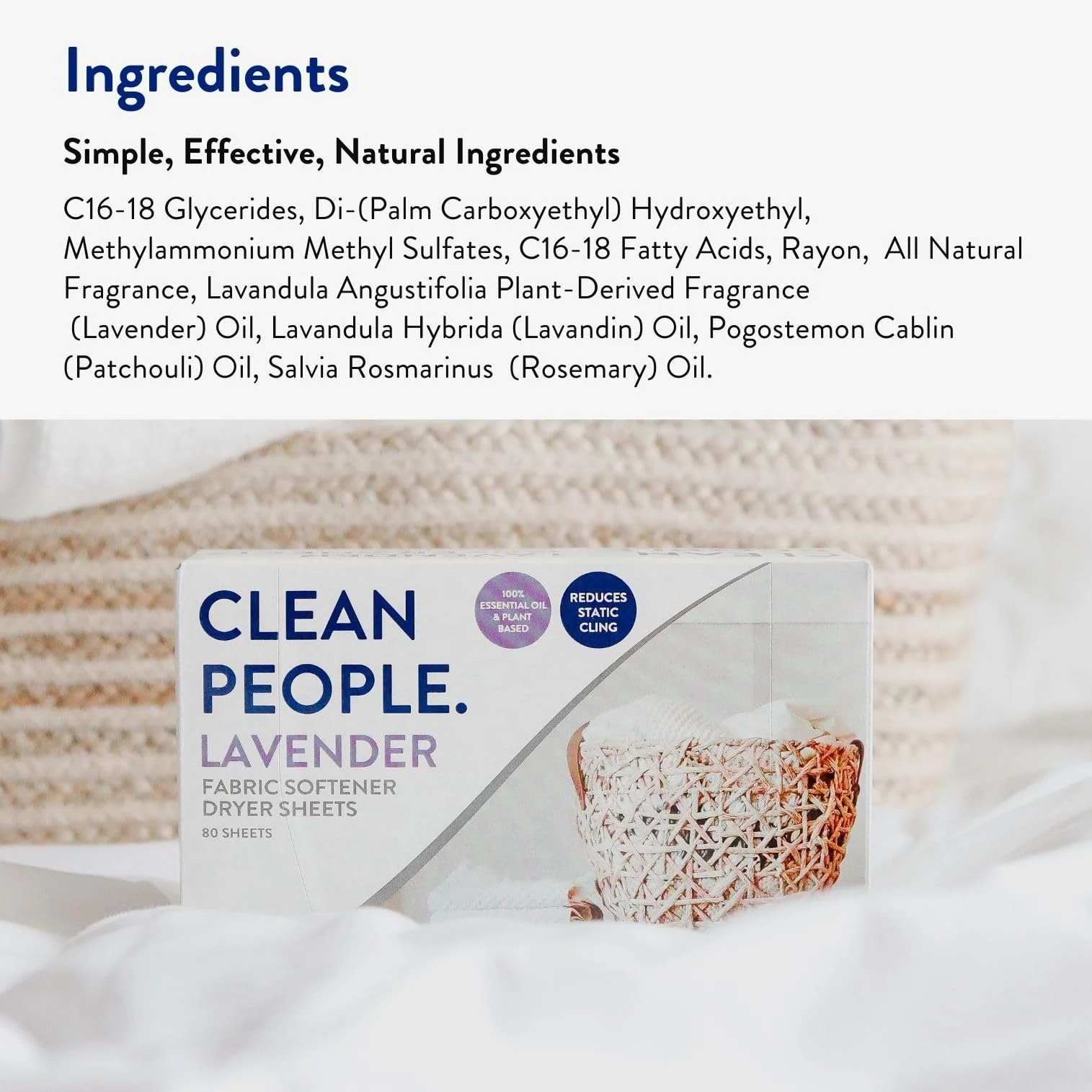 The Clean People Fabric Softener Sheets - Dryer Sheets - Softens & Removes Static Cling - Vegan Laundry Softener, Essential Oils - Lavender 240 Pack - Image 3