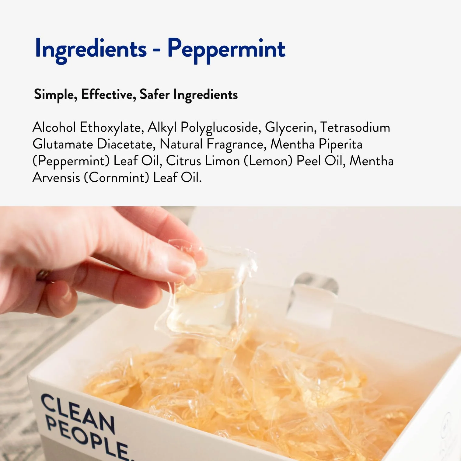 The Clean People Laundry Detergent Pods - Hypoallergenic Laundry Pods - Ultra Concentrated, Recyclable Packaging, Stain Fighting - Peppermint, 32 Pack - Image 4