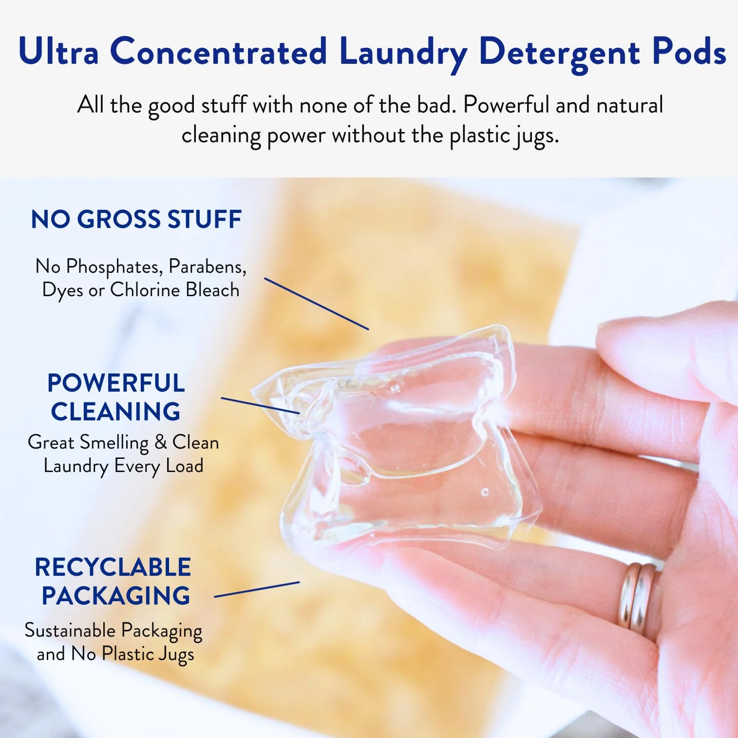 The Clean People Laundry Detergent Pods - Hypoallergenic Laundry Pods - Ultra Concentrated, Recyclable Packaging, Stain Fighting - Sweet Petals, 96 Pack - Image 5