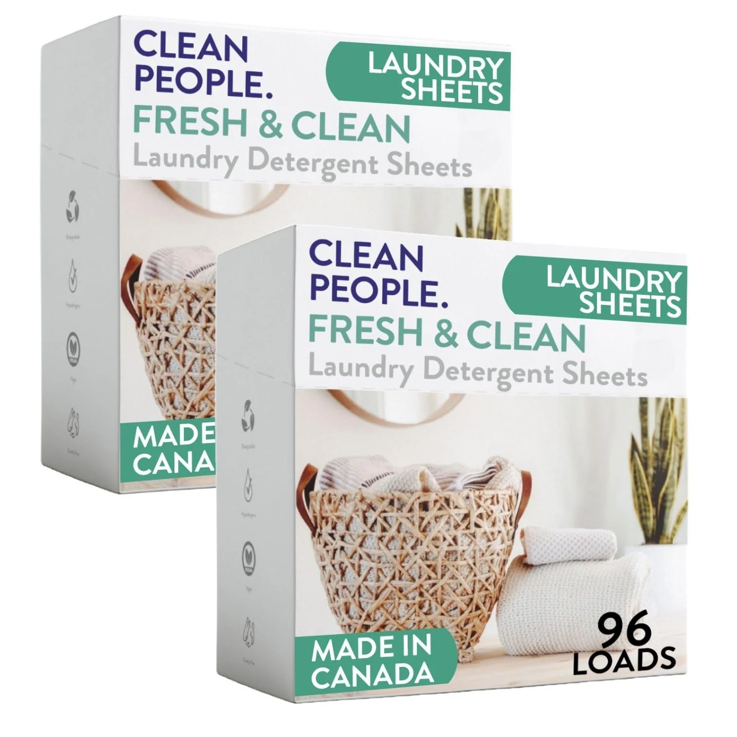 The Clean People Laundry Detergent Sheets - Laundry Soap - Ultra Concentrated, Recyclable Packaging, Stain Fighting - Fresh Scent, 192 Pack