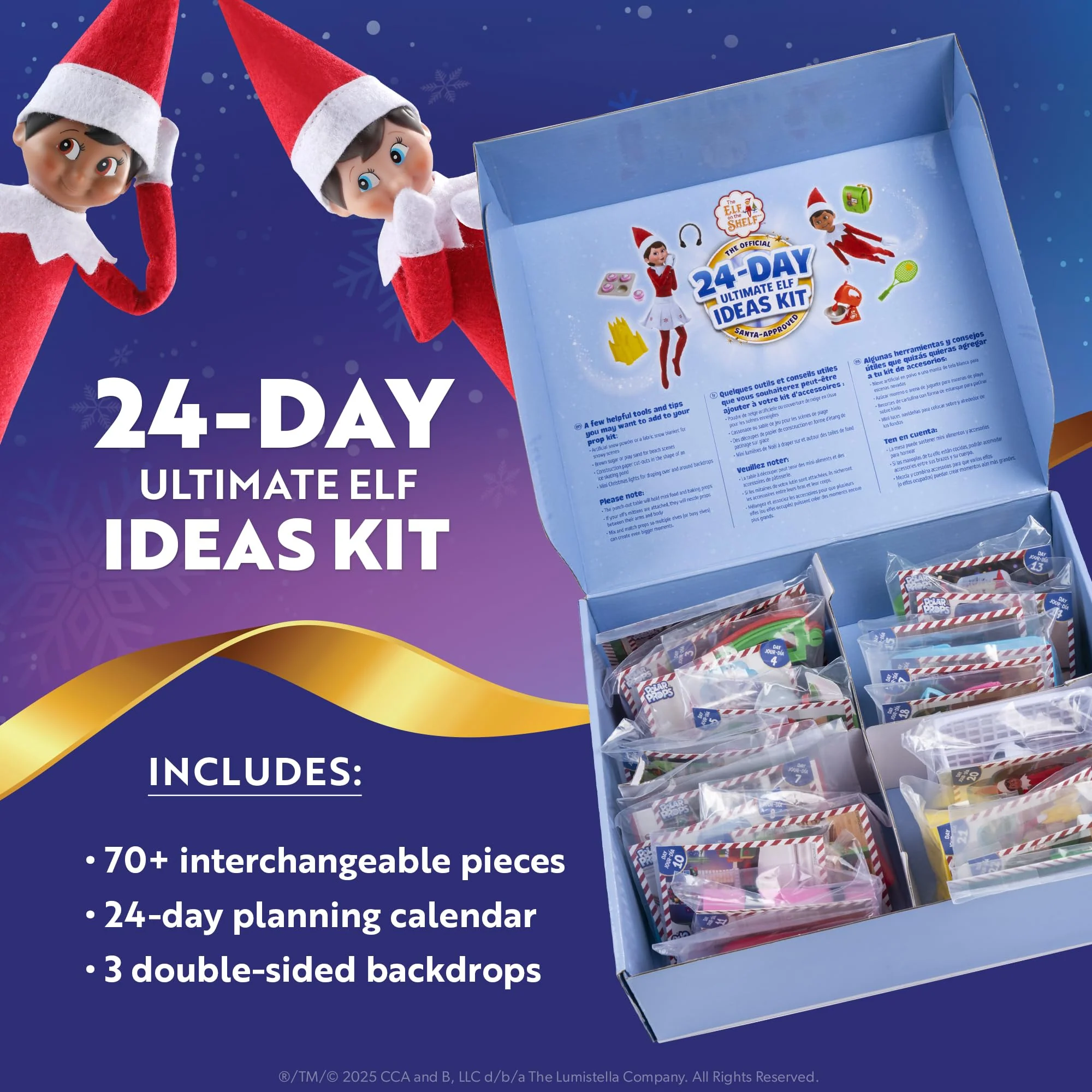 The Elf on the Shelf 24-Day Ultimate Kit – Official Elf Accessories with 70+ Props, Idea Cards, and Backdrops – Easy Elf on The Shelf Ideas for Kids – Christmas Decorations – Scout Elf Not Included. - Image 5