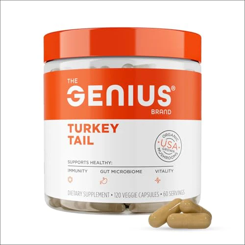 The Genius Brand Genius Turkey Tail - Plant-Based Supplement for Immune, Gut & Antioxidant Support - Organic & Non-GMO - 120 Veggie Capsules - Image 8