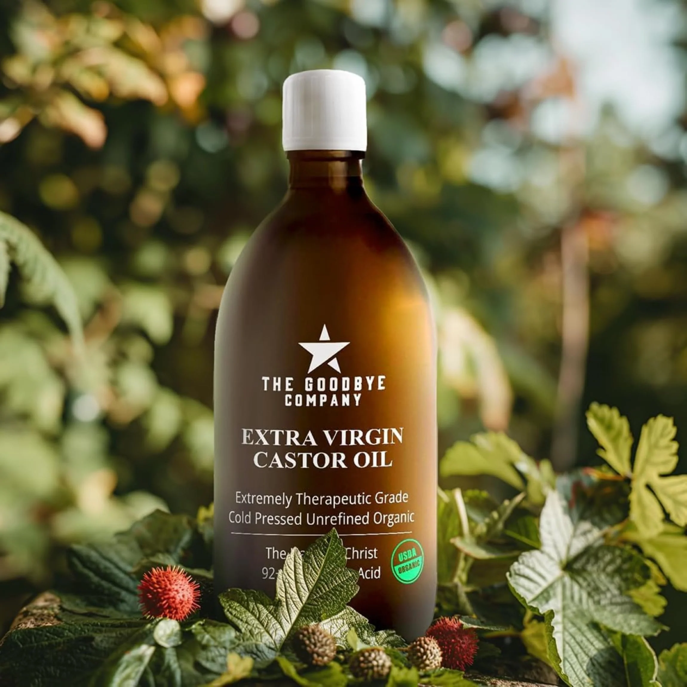The Goodbye Company Organic Castor Oil – 4.25oz – 100% Pure, Cold-Pressed & Unrefined – Hexane-Free – Nourishing Oil for Healthy Skin, Hair Growth & Eyelashes (120mL) - Image 2