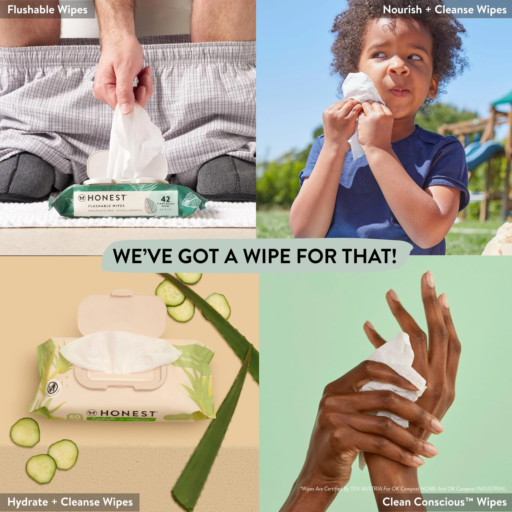 The Honest Company Clean Conscious Multi-Use Wipes | Hypoallergenic + Unscented for Sensitive Skin | Over 99% Water, Compostable, Plant Based, Baby Wipes | Rose Blossom, 288 Count - Image 29