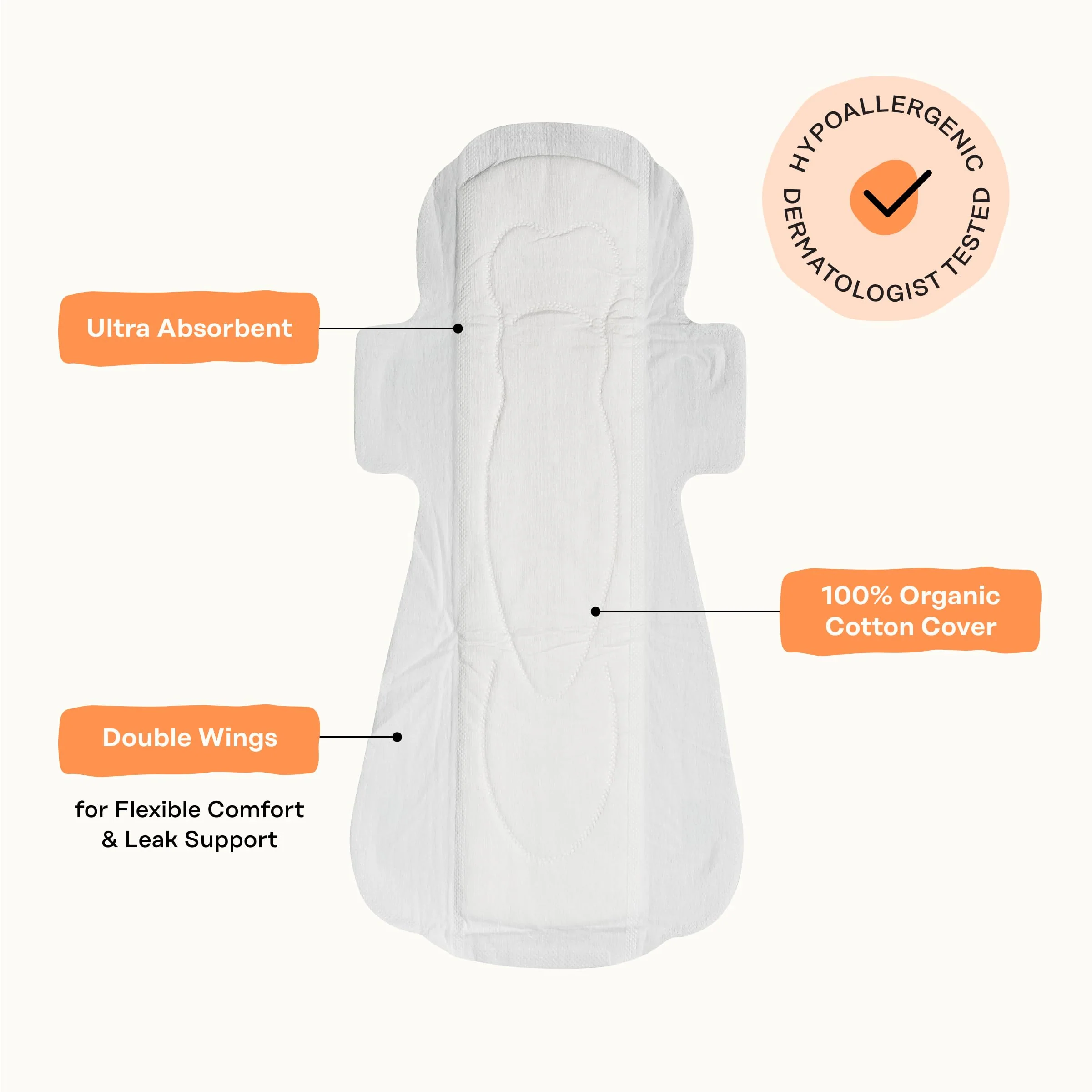 The Honey Pot Company - 48ct - Sanitary Pads for Women - Non-Herbal Overnight w/Wings - Organic Cotton Cover & Ultra-Absorbent Pulp Core - Feminine Care - FSA & HSA Eligible - Image 6
