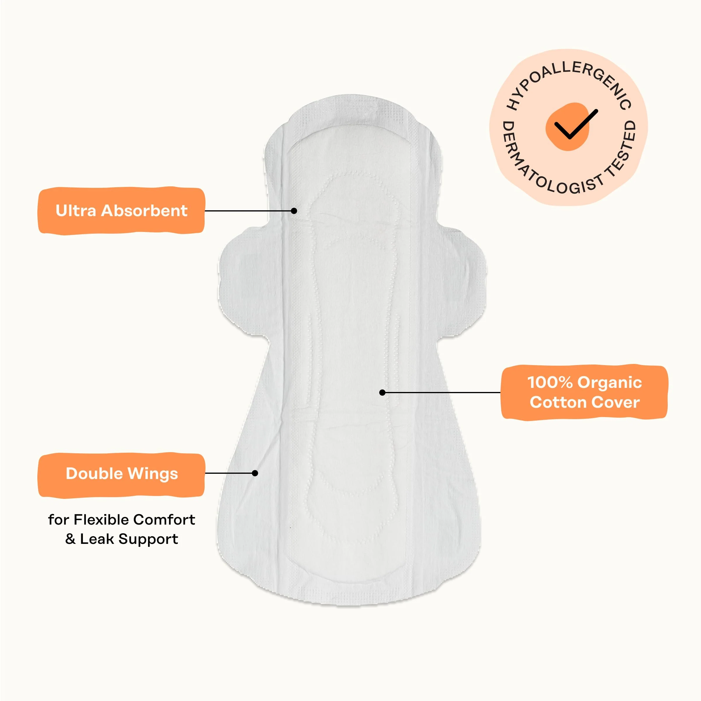 The Honey Pot Company - 64ct - Sanitary Pads for Women - Non-Herbal Super w/Wings - Organic - Cotton Cover, & Ultra-Absorbent Pulp Core - Feminine Care - FSA & HSA - Image 6