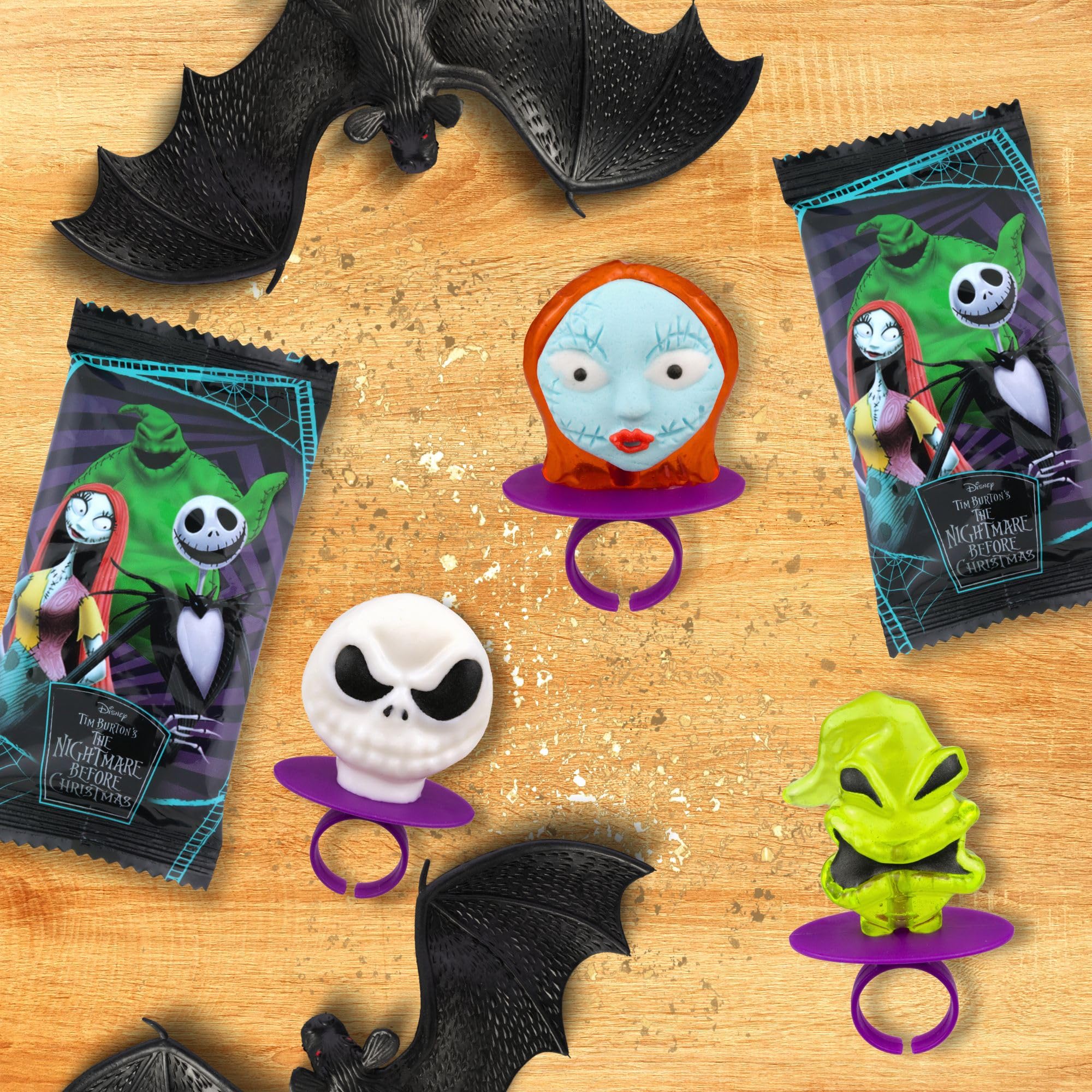 The Nightmare Before Christmas Lollipop Rings, Individually Wrapped Decorated Suckers, Halloween 2025 Candy, 18 Count - Image 2