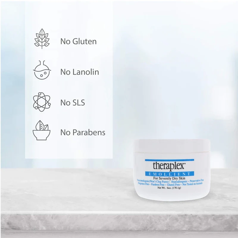 Theraplex Emollient - For Severely Dry Skin, No Parabens or Preservatives, Noncomedogenic, and Hypoallergenic, Gluten Free, Fragrance-Free, Dermatologist recommended (6 oz) - Image 5