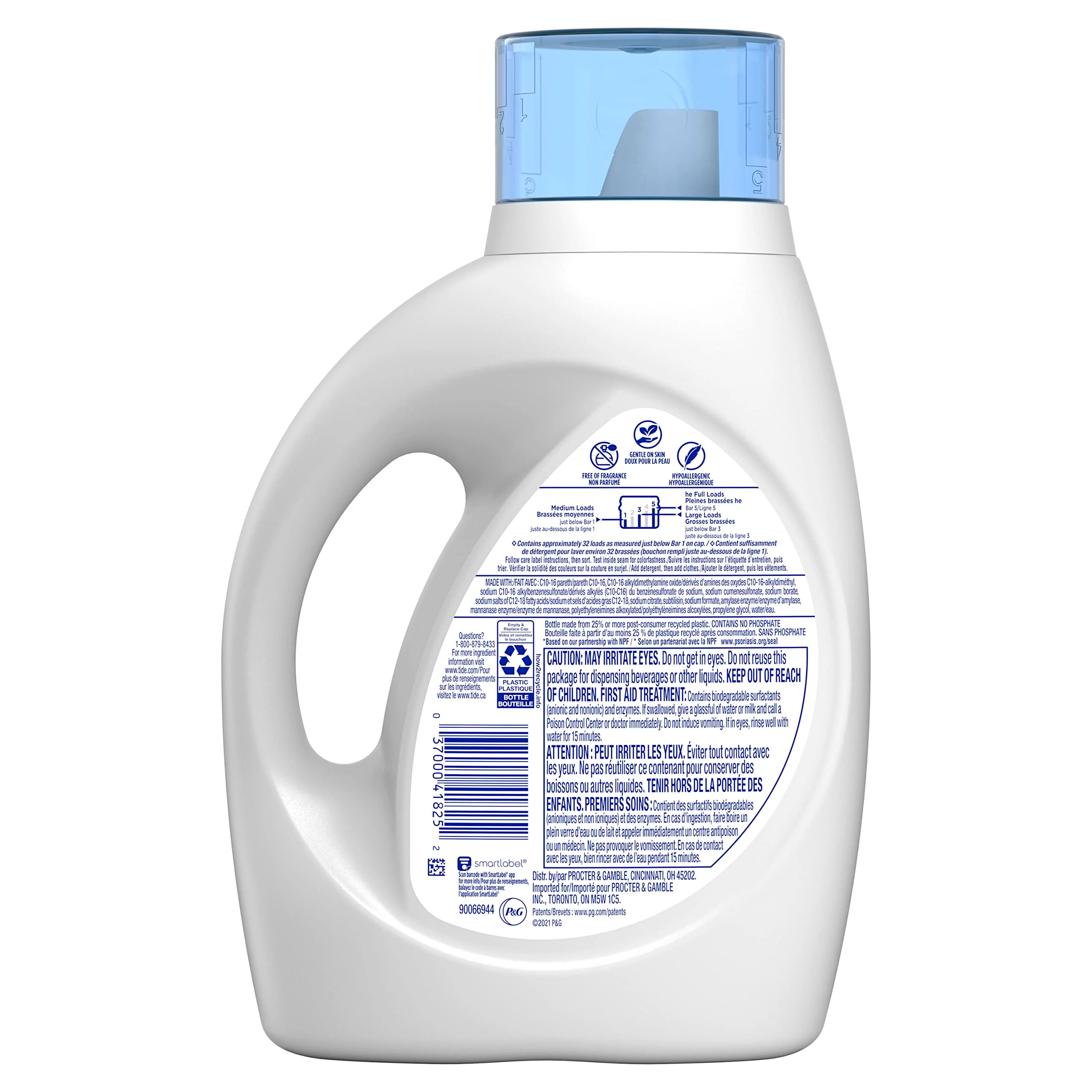 Tide Free & Gentle Laundry Detergent Liquid Soap, 32 Loads 46 Fl Oz - Image 5