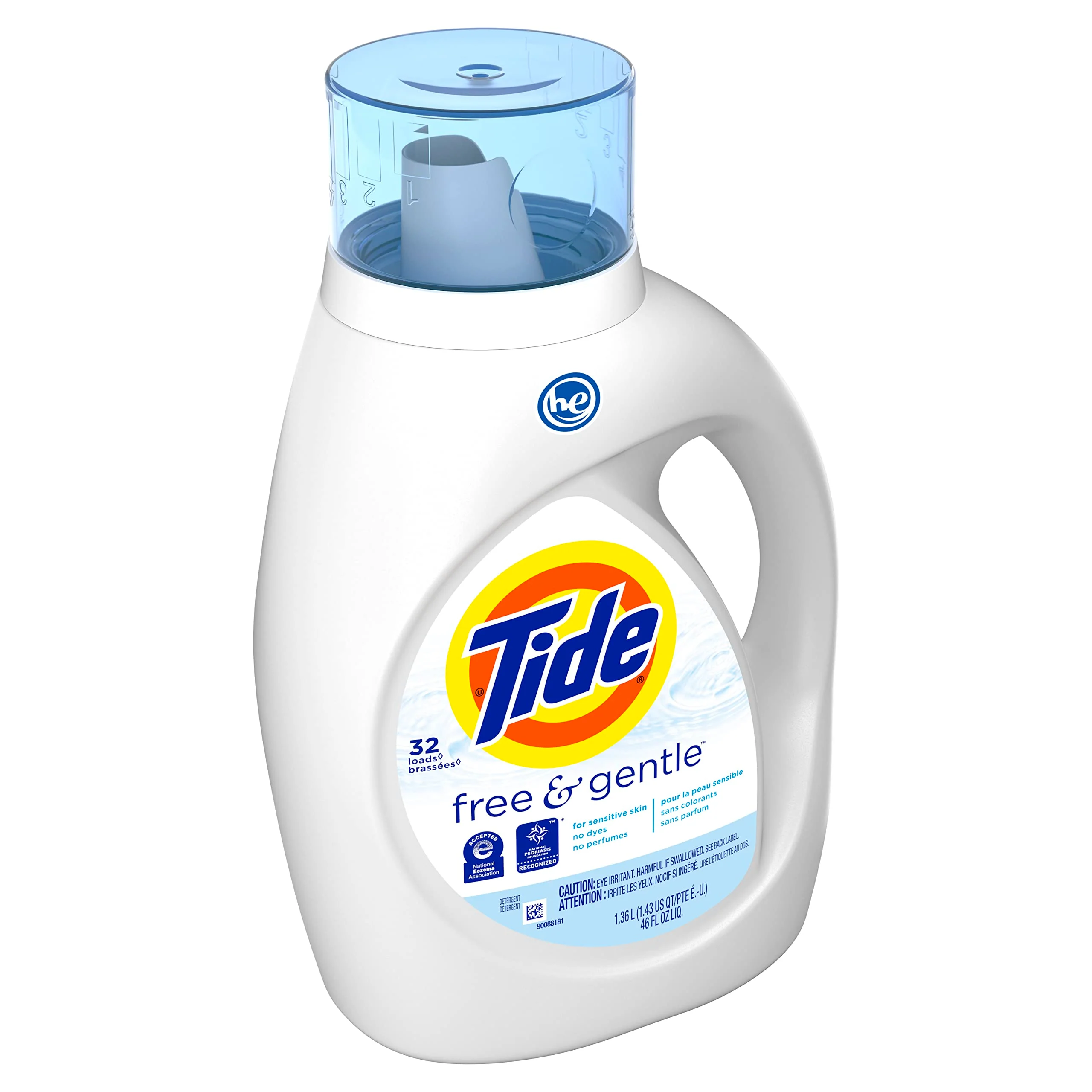 Tide Free & Gentle Laundry Detergent Liquid Soap, 32 Loads 46 Fl Oz - Image 6