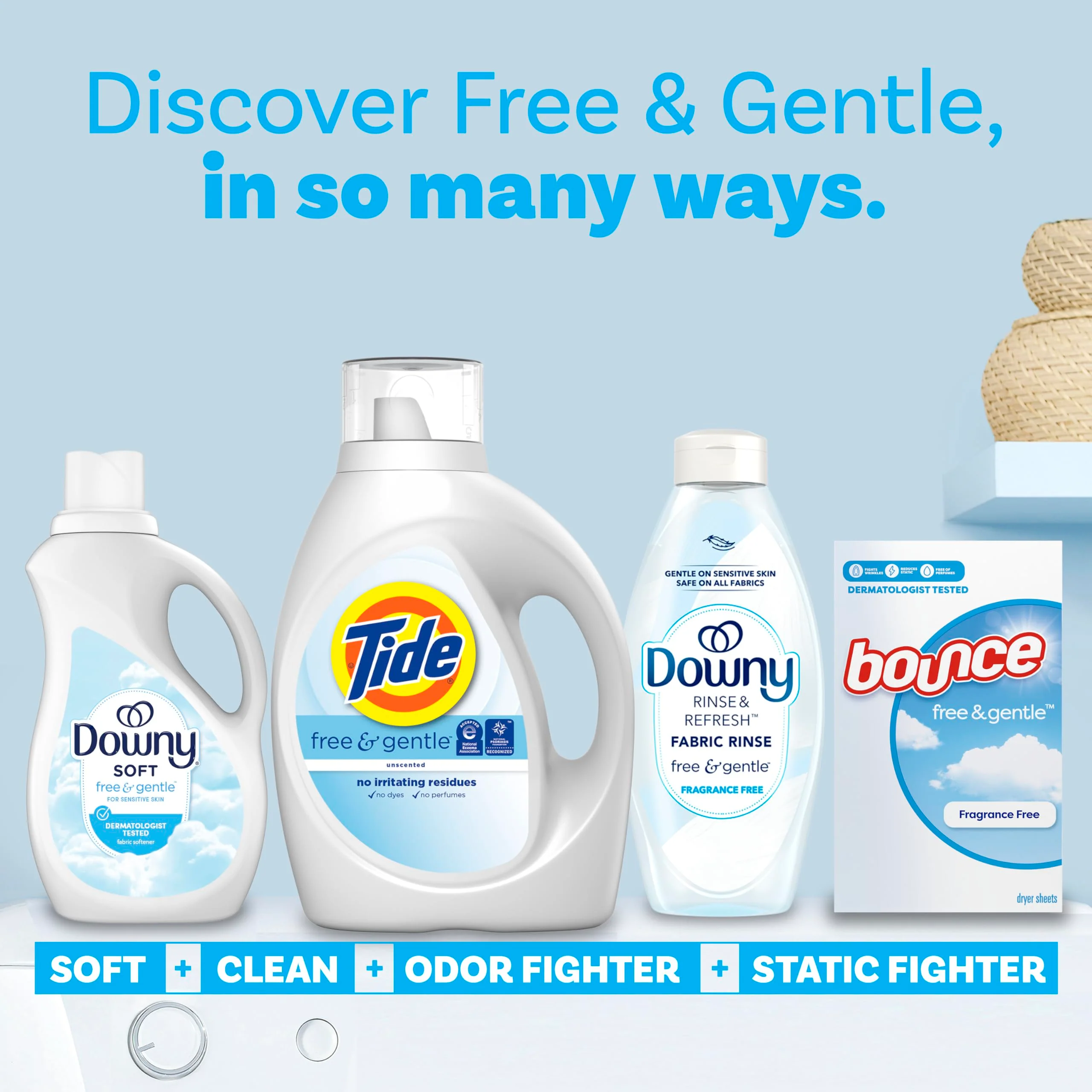 Tide Free & Gentle Liquid Laundry Detergent, 100 Loads, 132 fl oz, Tide Laundry Detergent, Clean Laundry Detergent (Packaging May Vary) - Image 5
