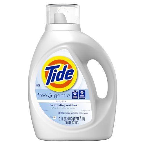 Tide Free & Gentle Liquid Laundry Detergent, 105 fl oz, 80 Loads, HE Compatible - Image 3
