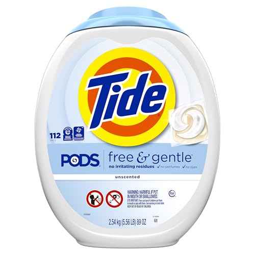 Tide PODS Free & Gentle Laundry Detergent Soap Pacs, 112 Count, Tide PODS Laundry Detergent - Image 3