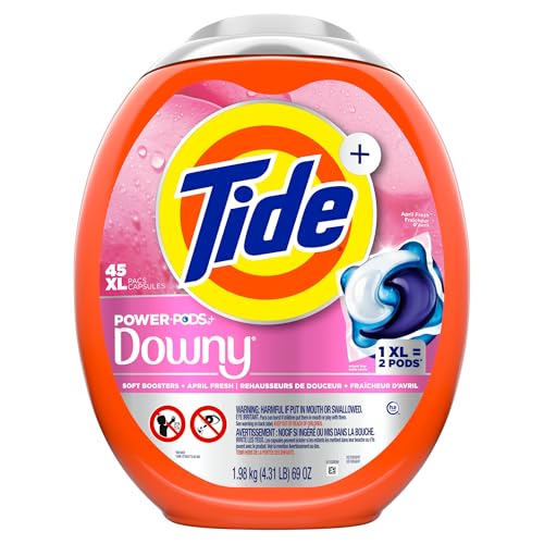 Tide Power PODs 2-in-1 Laundry Detergent Pacs with Downy Soft Boosters, Lasting Freshness with April Fresh Scent, HE Compatible, 45 Count, Tide Laundry Detergent - Image 3