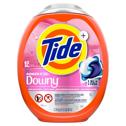 Tide Power PODs 2-in-1 Laundry Detergent Pods with Downy Soft Boosters, Lasting Freshness with April Fresh Scent, 63 Count - Image 3