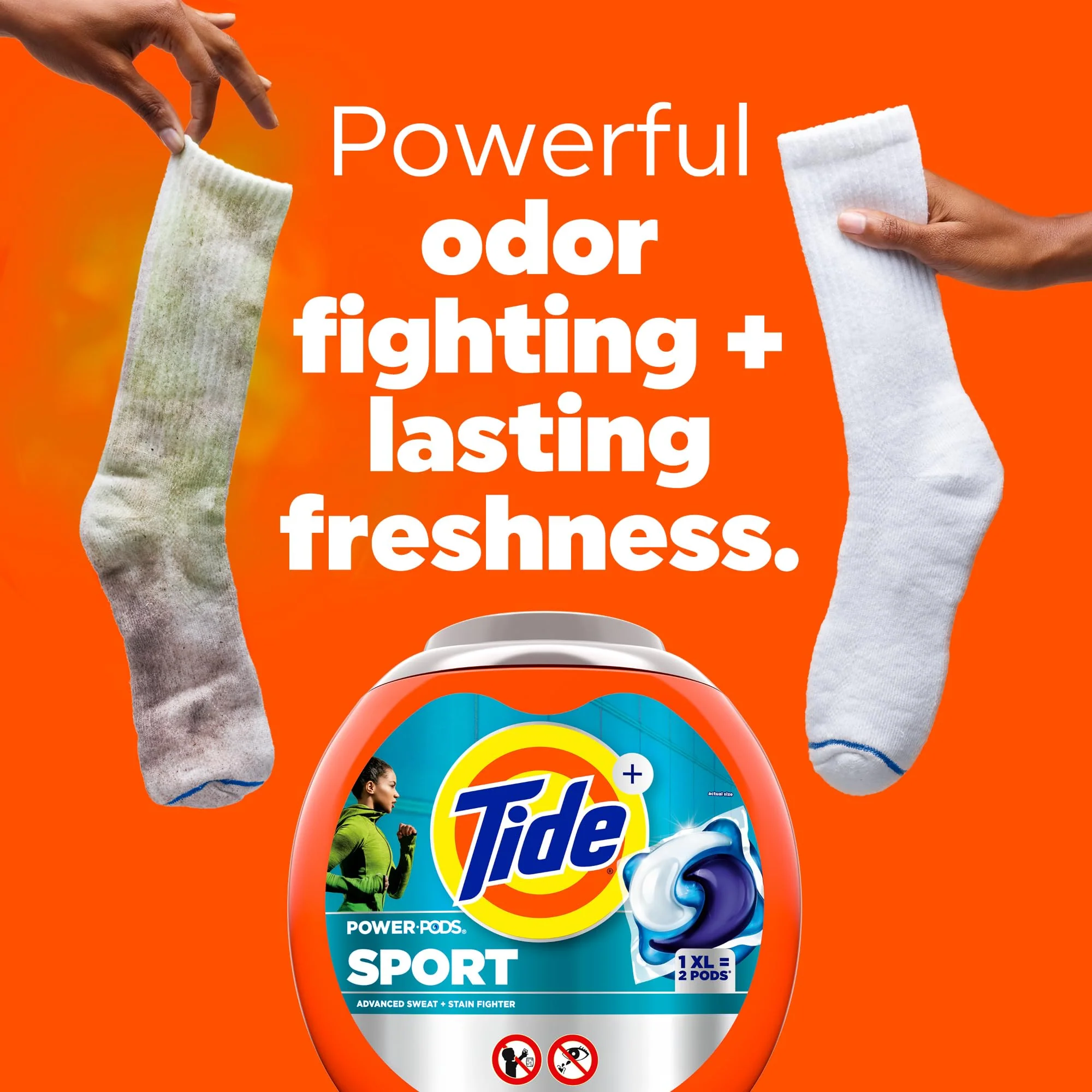 Tide Power PODS Laundry Detergent Soap Pacs with Febreze Sport, 63 Count, Laundry Pods with Febreze Freshness and Sport Odor Defense (133) - Image 7