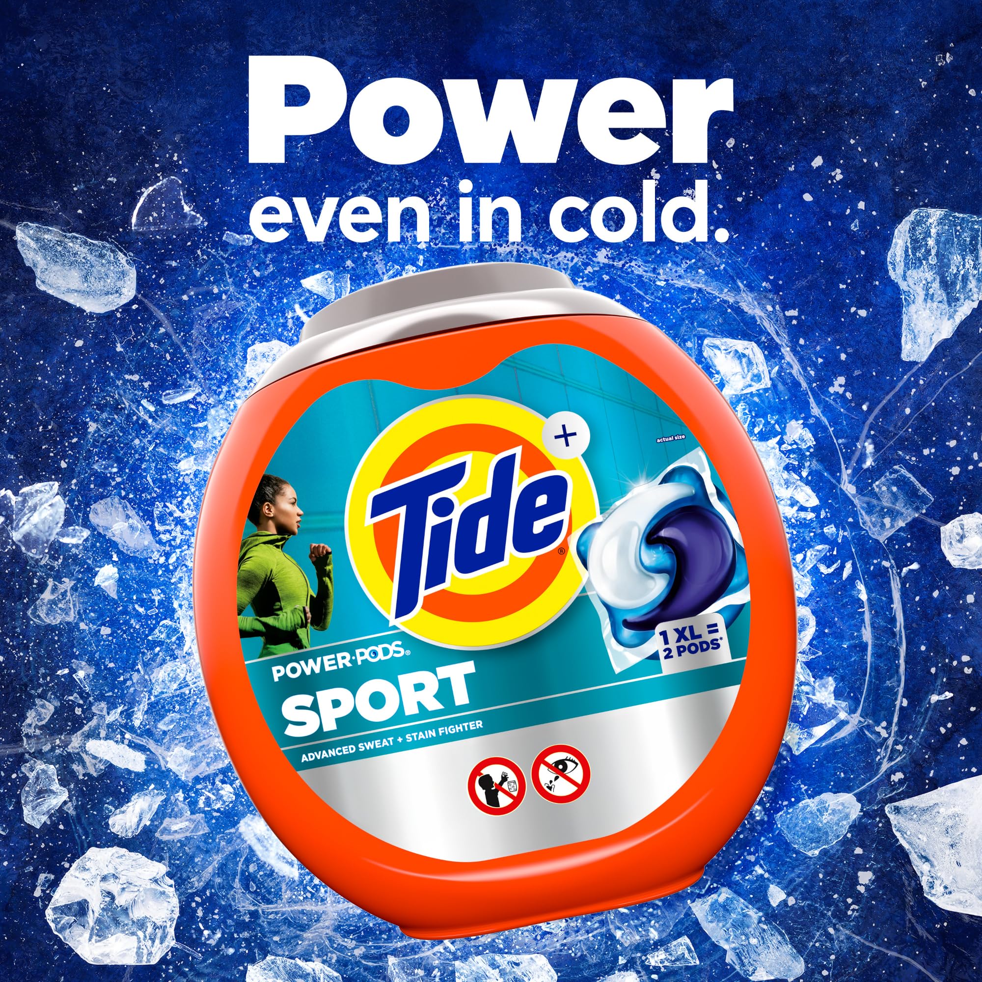 Tide Power PODS Laundry Detergent Soap Pacs with Febreze Sport, 63 Count, Laundry Pods with Febreze Freshness and Sport Odor Defense (133) - Image 8