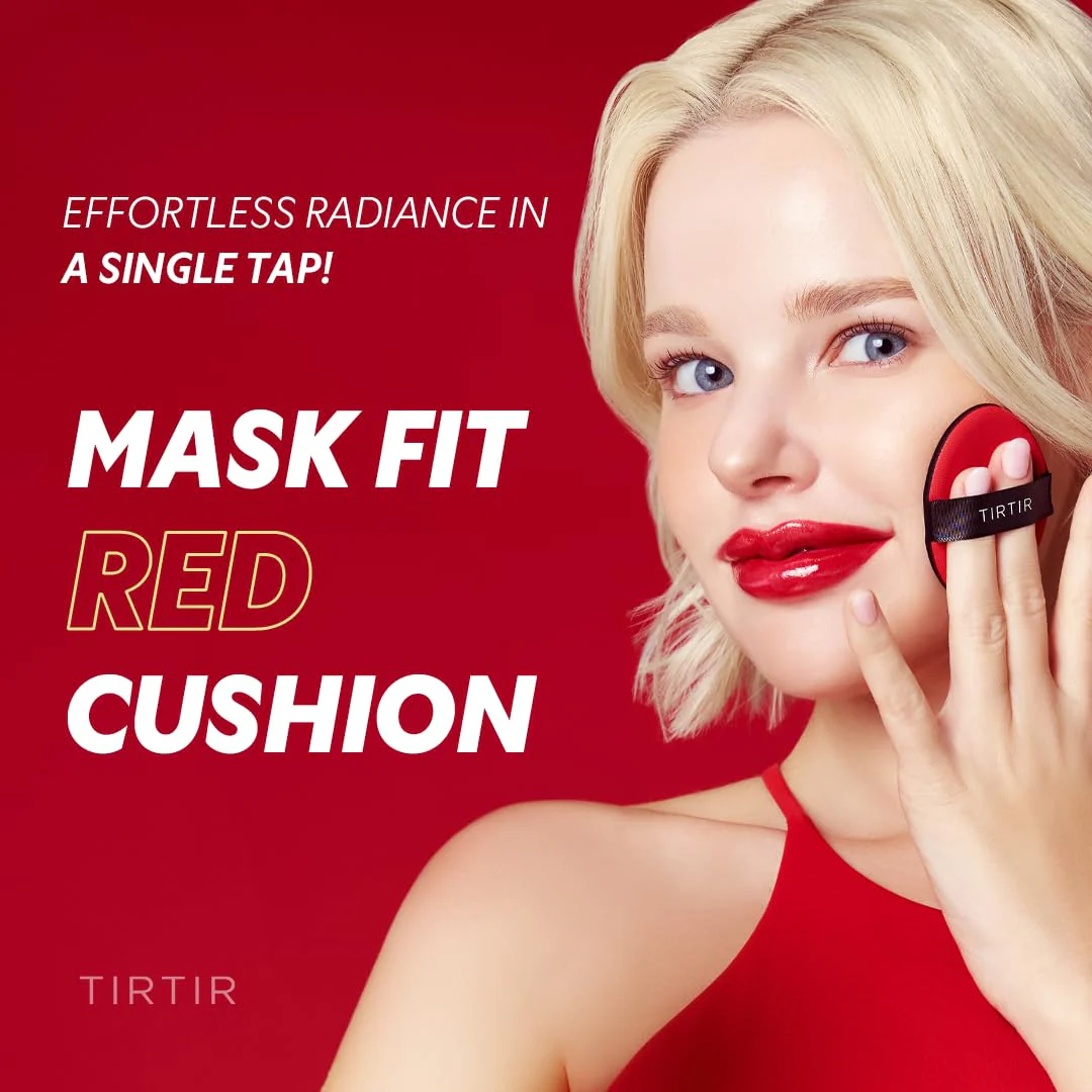 TIRTIR Mask Fit Red Cushion Foundation | Full coverage, Weightless, Skin fit, Satin Glow Finish, Korean Makeup, beauty, Tattoo cover up, Buildable (#13C Fair, 0.63 Fl Oz) - Image 7