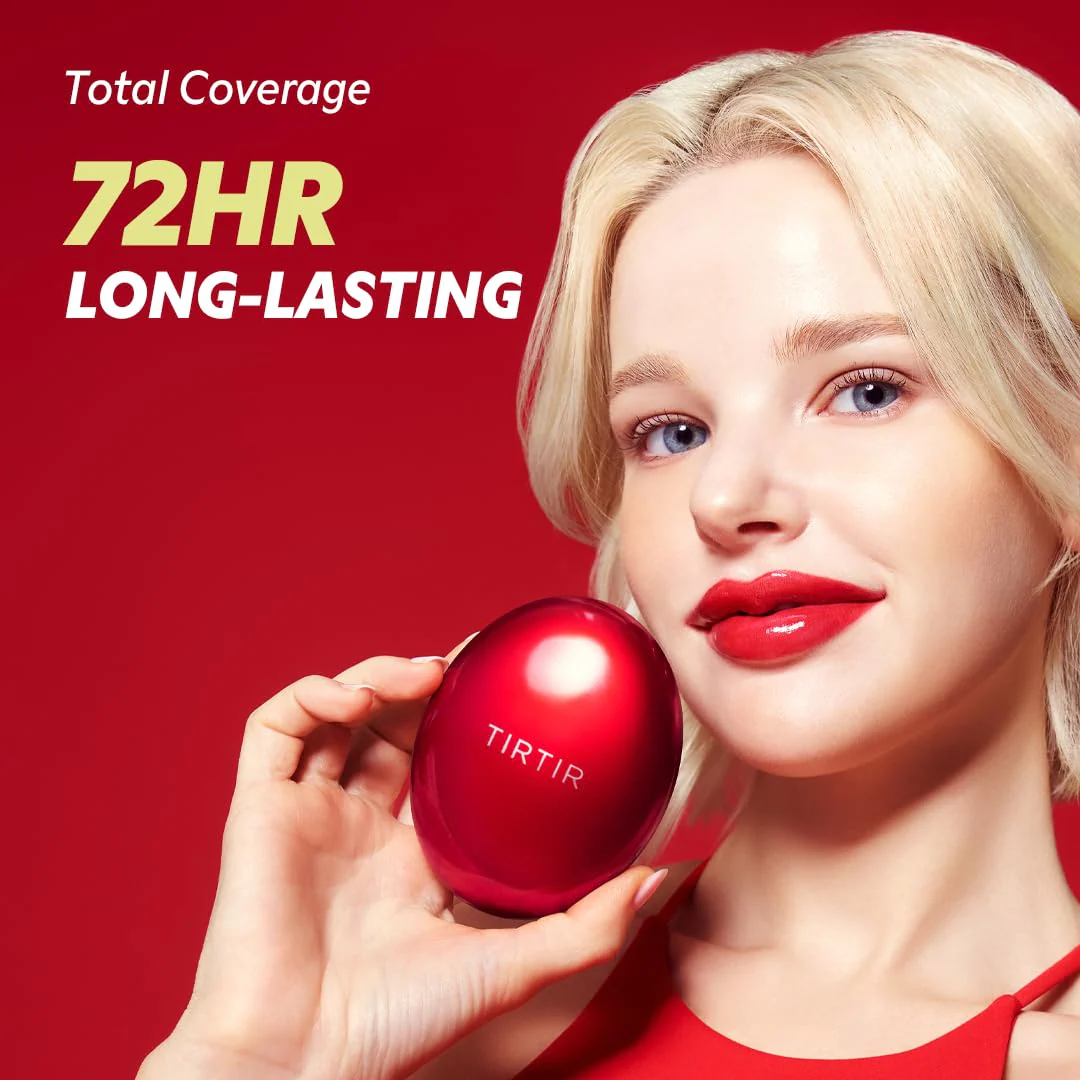 TIRTIR Mask Fit Red Cushion Foundation | Full coverage, Weightless, Skin fit, Satin Glow Finish, Korean Makeup, beauty, Tattoo cover up, Buildable (#23N Sand, 0.63 Fl Oz) - Image 3