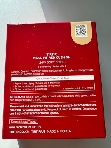 TIRTIR Mask Fit Red Cushion Foundation | Full coverage, Weightless, Skin fit, Satin Glow Finish, Korean Makeup, beauty, Tattoo cover up, Buildable (#24N Latte, 0.63 Fl Oz) - Image 8