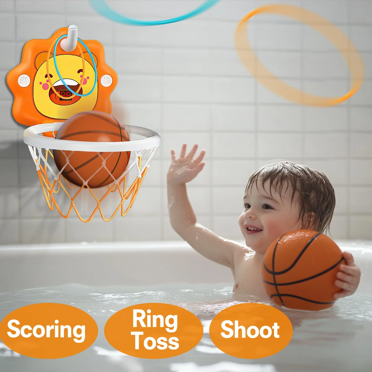 Toddler Kids Basketball Hoop Indoor Toys,Scoreboard Portable Design Adjustable Height,Christmas Birthday Baby Toddler Kids Boys Small Mini Basketball Hoop Gifts Toys (Orange, Large) - Image 7