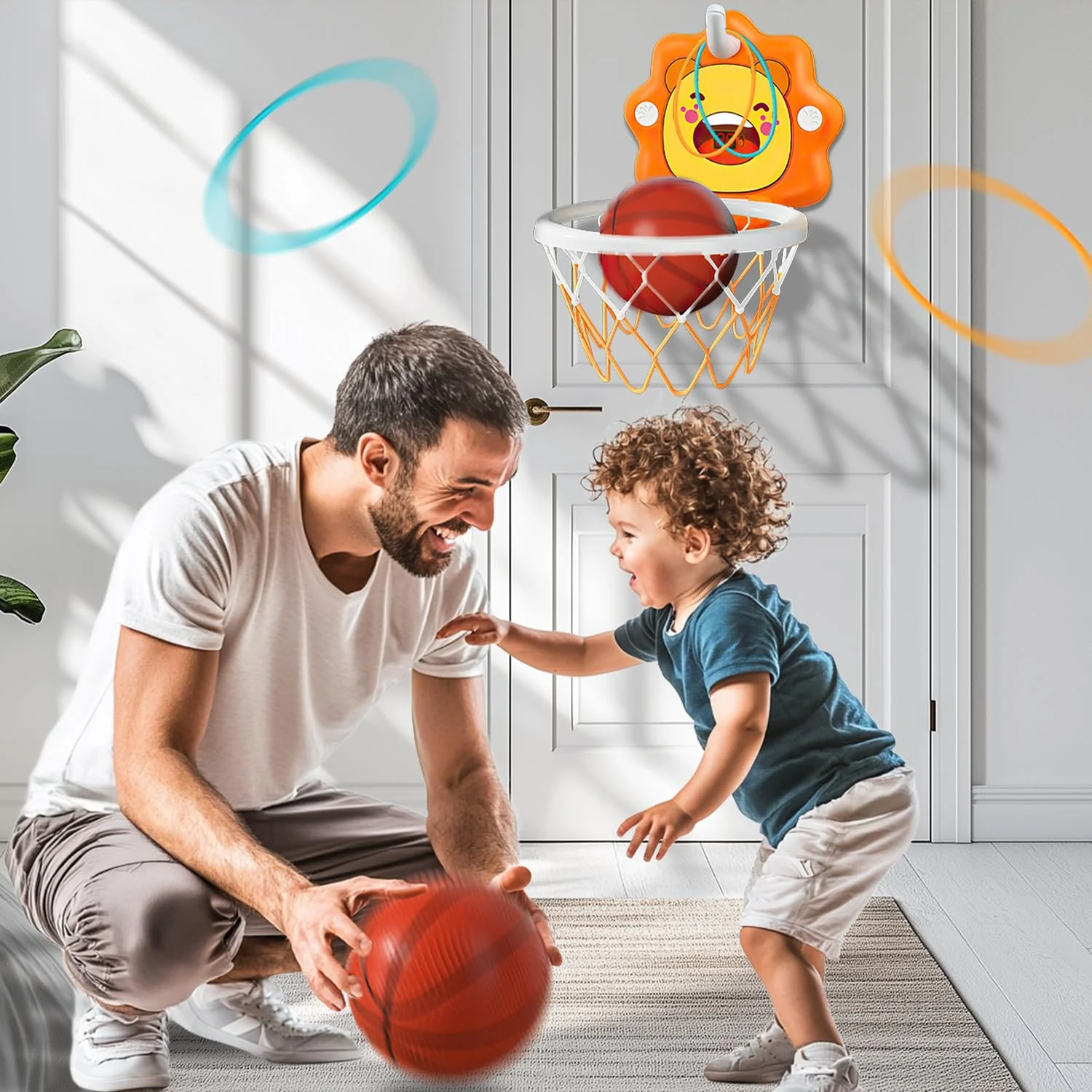 Toddler Kids Basketball Hoop Indoor Toys,Scoreboard Portable Design Adjustable Height,Christmas Birthday Baby Toddler Kids Boys Small Mini Basketball Hoop Gifts Toys (Orange, Large) - Image 8