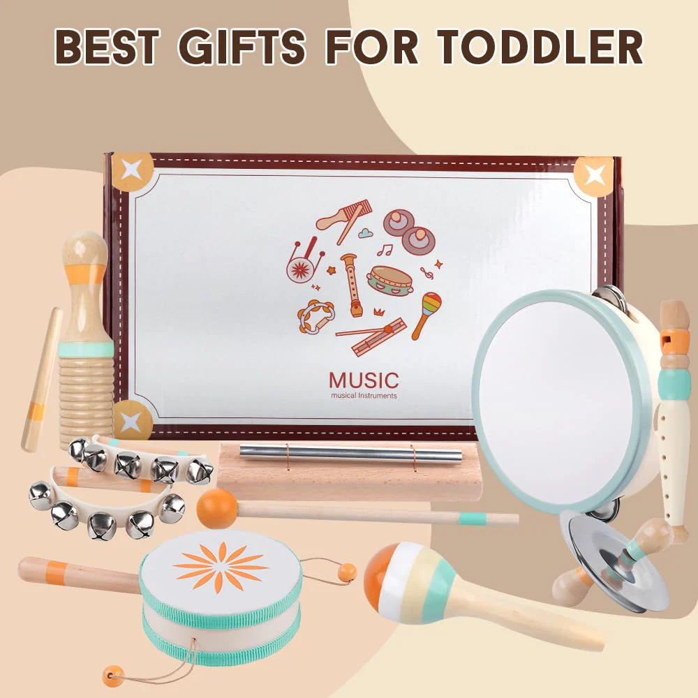 Toddlers Musical Instruments-Baby Montessori Wooden Musical Toys for Toddlers 1-3 Year Old,Kids Percussion Instruments Toy for Preschool Kids,Christmas Birthday Gift for Baby Boys Girls - Image 2
