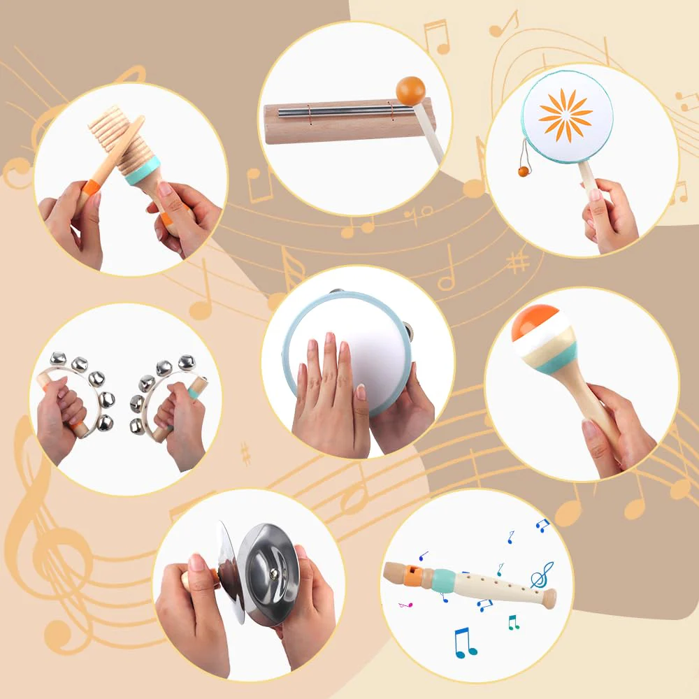 Toddlers Musical Instruments-Baby Montessori Wooden Musical Toys for Toddlers 1-3 Year Old,Kids Percussion Instruments Toy for Preschool Kids,Christmas Birthday Gift for Baby Boys Girls - Image 3