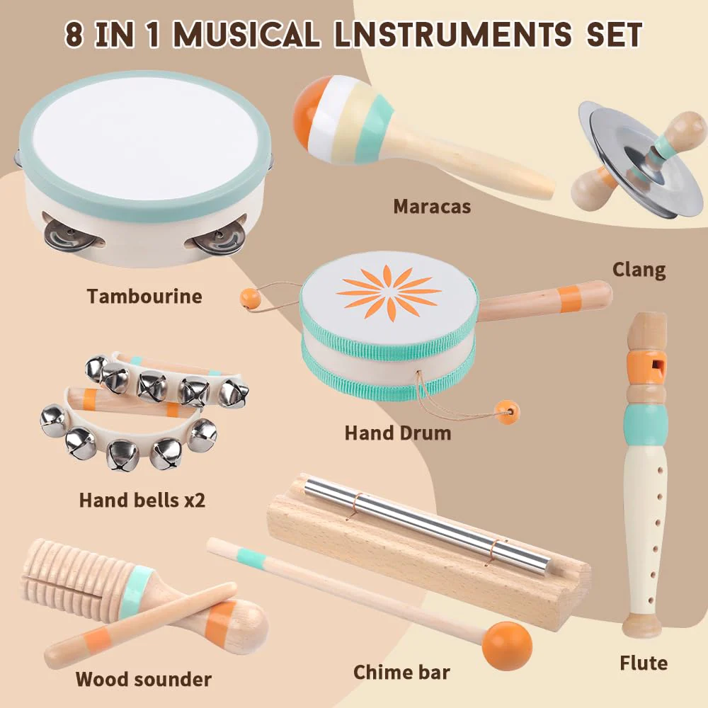 Toddlers Musical Instruments-Baby Montessori Wooden Musical Toys for Toddlers 1-3 Year Old,Kids Percussion Instruments Toy for Preschool Kids,Christmas Birthday Gift for Baby Boys Girls - Image 6