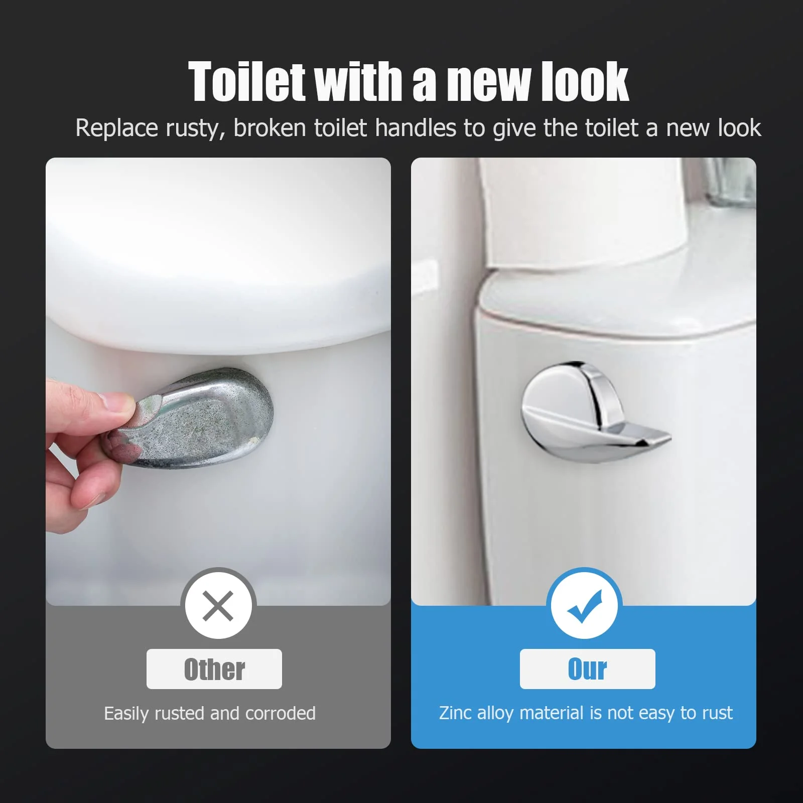 Toilet Handle Replacement Parts, Toilet Tank Flush Lever for TOTO THU004-CP Trip Lvr for St701Cst854884 for TOTO ST701, CST853, CST854, CST884, CST604CEF, CST614CEF Flush Handle - Image 7