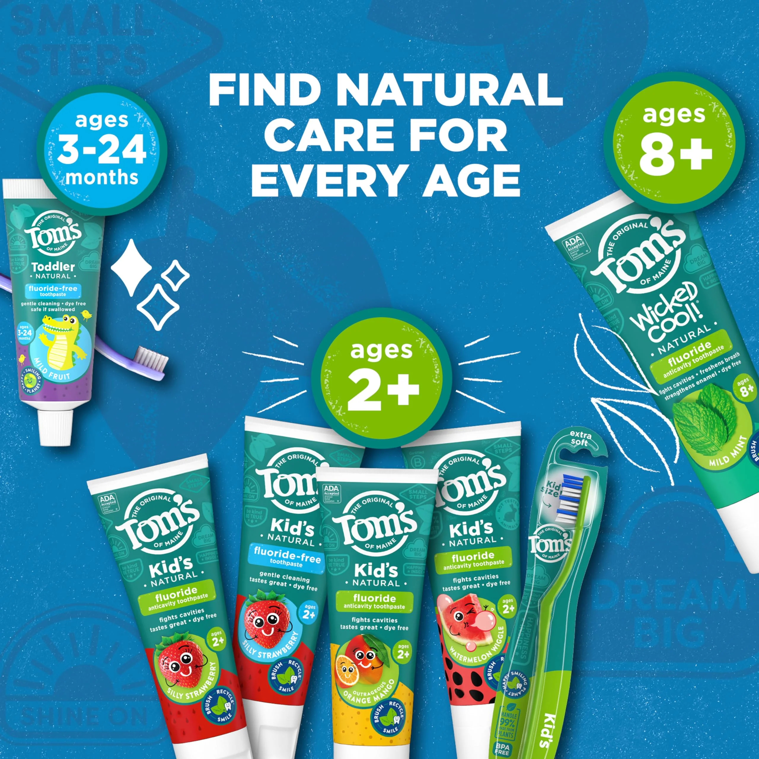 Tom's of Maine ADA Approved Fluoride Kids Toothpaste, Natural Toothpaste, Dye Free, No Artificial Preservatives, Silly Strawberry, 5.1 oz. 3-Pack (Packaging May Vary) - Image 5
