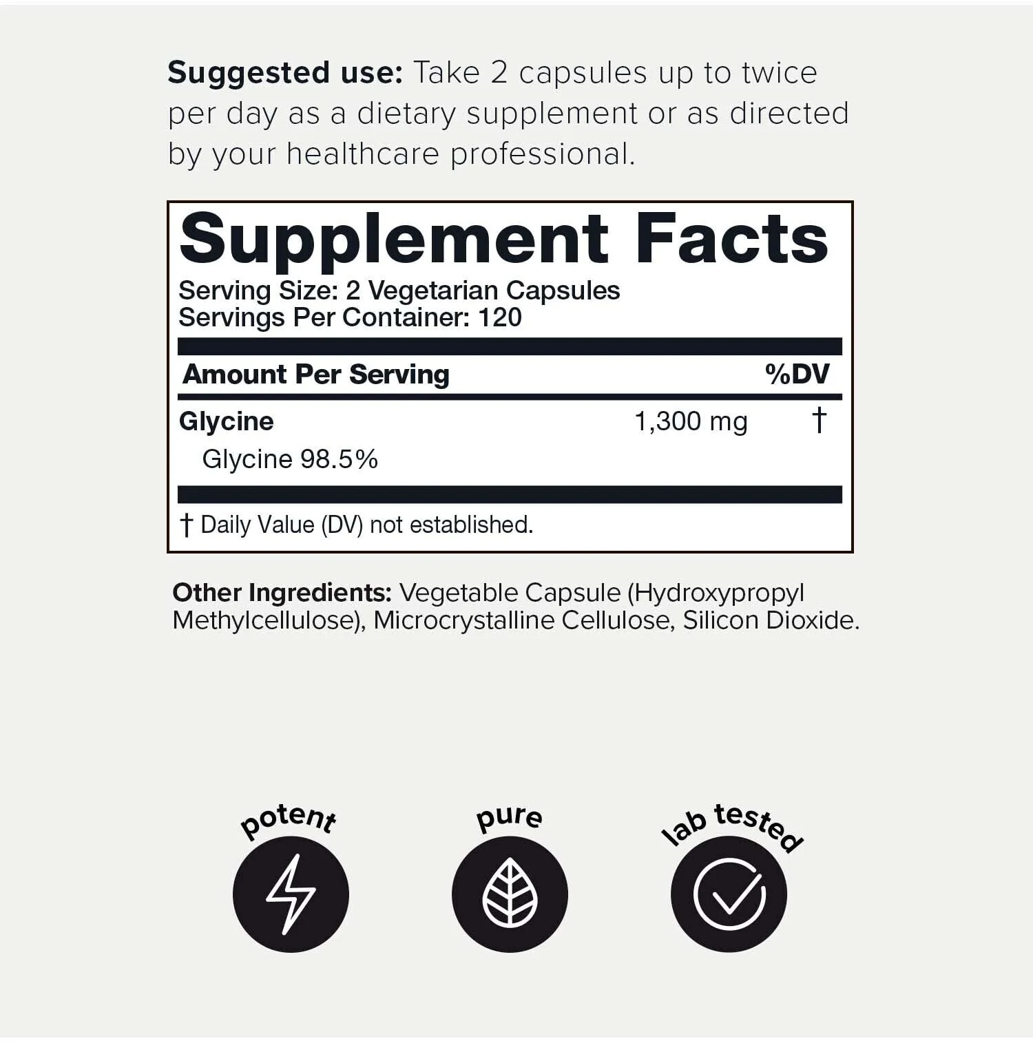 Toniiq 1300mg Glycine Supplements - 4 Month Supply - Min. 98.5%+ Tested Purity - Ultra High Strength and Bioavailable Glycine Powder Supplement - 240 Vegetarian Glycine Capsules - 120 Servings - Image 8