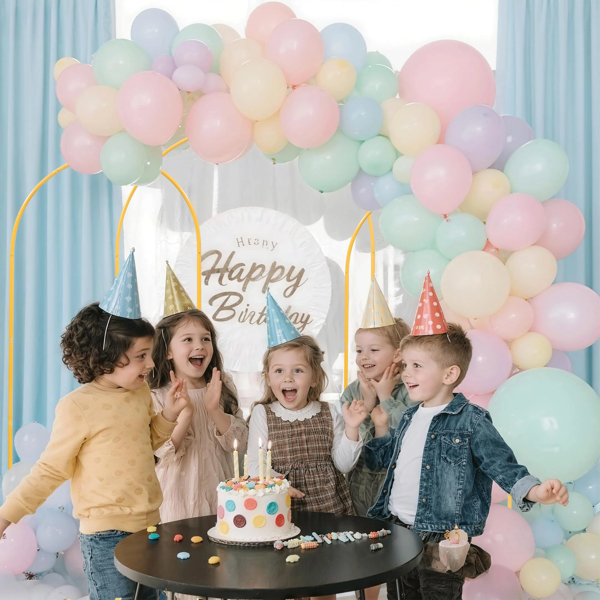 Toodour Arch Backdrop Stand 7.2FT, 6FT Set of 2 Gold Metal Wedding Balloon Arch Stand for Birthday Anniversary Graduation Ceremony Opening Ceremonies Christmas New Year Garden Decorations - Image 6