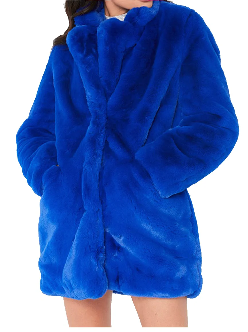 TOPONSKY Faux Fur Outwear Coats Winter Furry Women Christmas Vests Warm Jackets Royla XL