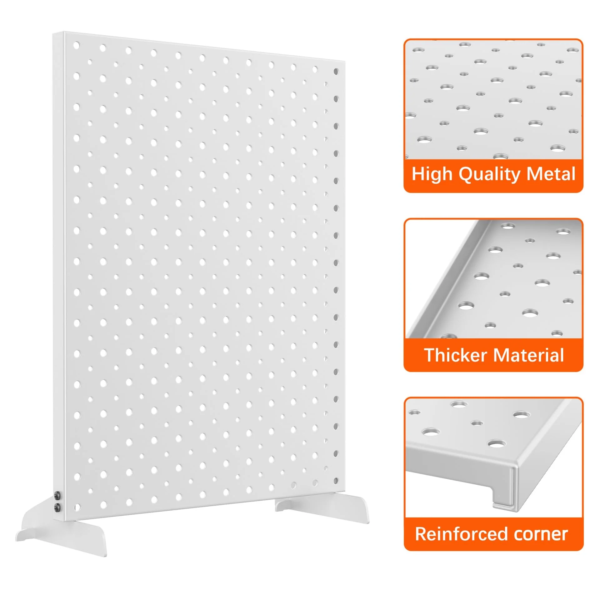 TORACK Pegboard Display Stand for Craft Shows & Fairs, 12 x 16 in Metal Tabletop Pegboard Display with Hooks for Christmas Fair Event(White, Pack of 2) - Image 4