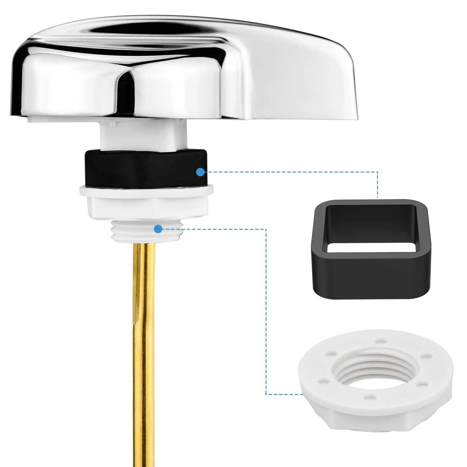TOTO Compatible Toilet Flush Handle - Side Mount Trip Lever Replacement for TOTO ST701, CST853, CST854, CST884, CST604CEF, CST614CEF - 2-Pack Copper Lever - Image 6
