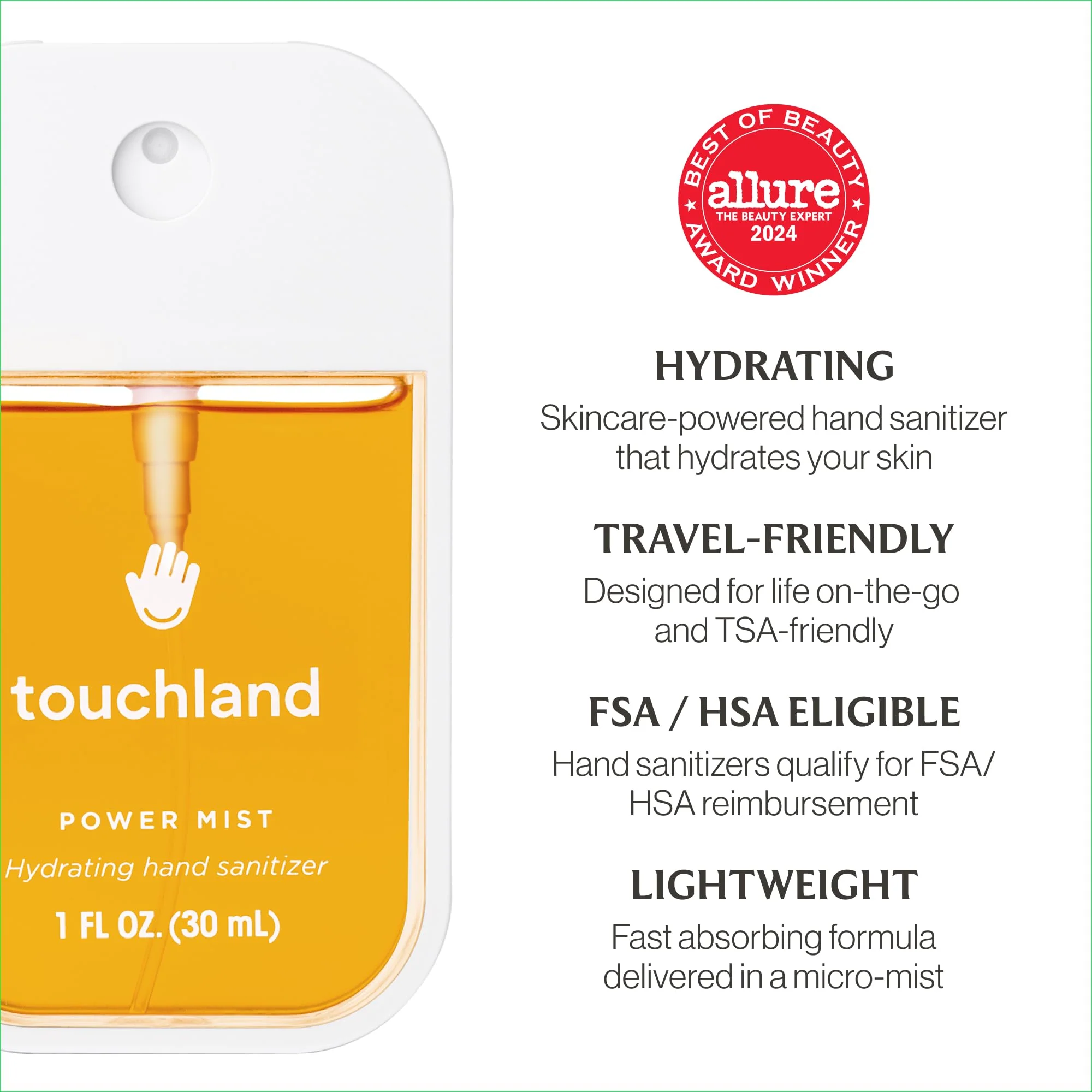 Touchland Power Mist Hydrating Hand Sanitizer Spray, TROPICAL Trio Set (Mango Passion, Beach Coco, Watermelon), 1 FL. OZ. Travel Size (Set of 3) - Image 4