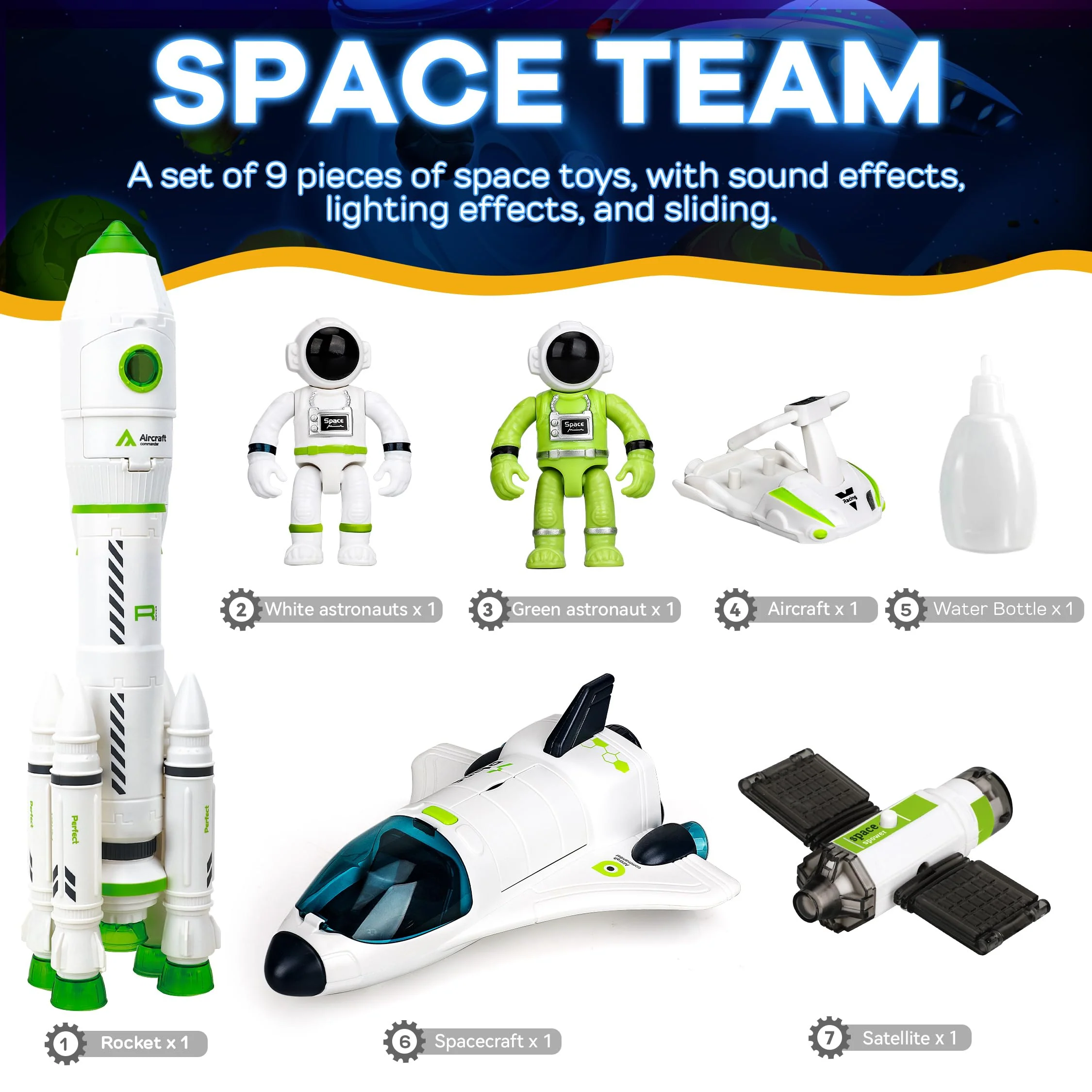 TOY Life Space Toy Rocket Toys for Kid Shuttle with Astronaut Spaceship Planet Stem with Christmas Spaces Station for Boy 3 4 5 6 7 8, Gift for Age 3+ - Image 9