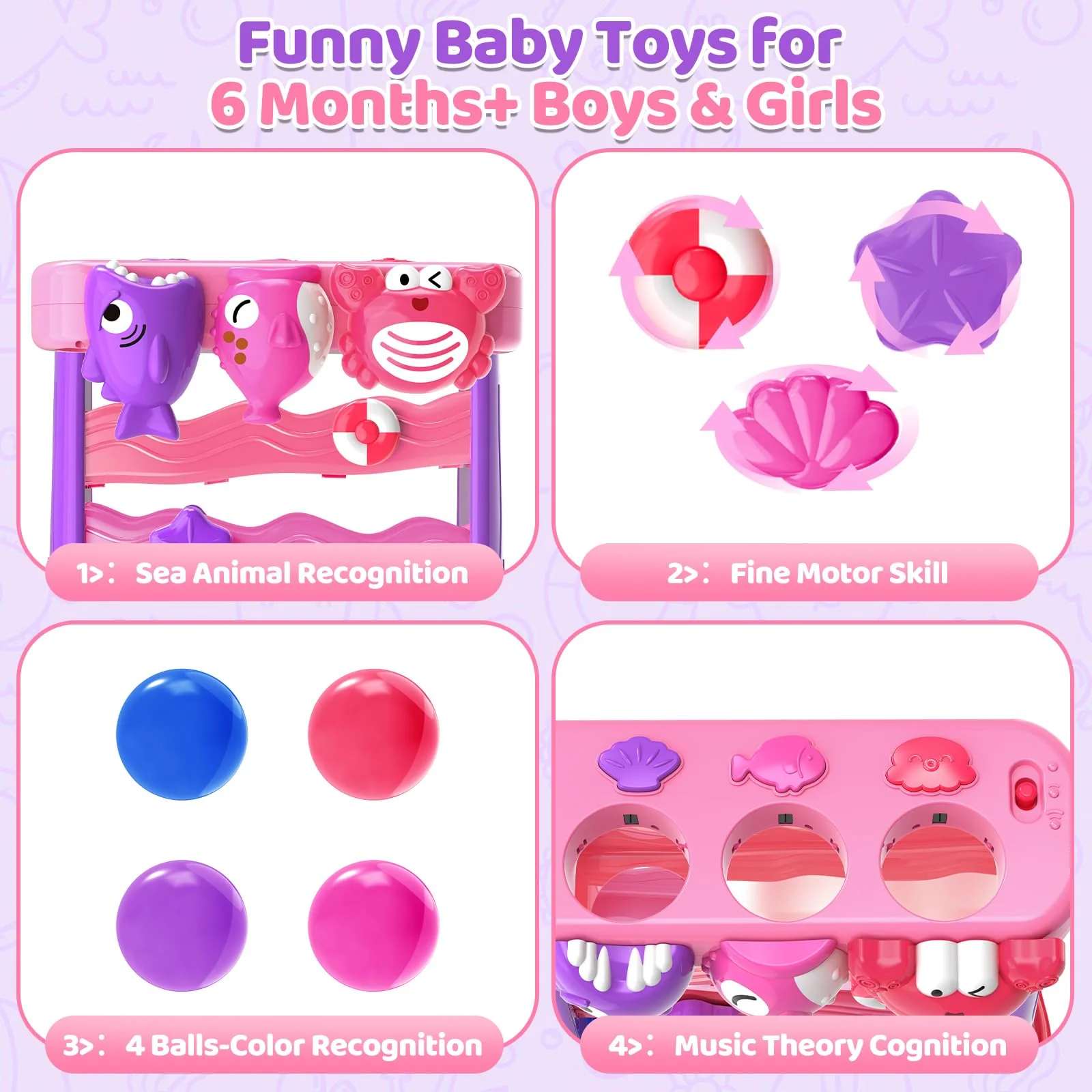 Toys for 1 2 Years Old, Interactive Feeding Toy with Music, Montessori Toys for Boy Girl, Musical Cause and Effect Game for 12-18 Months, Christmas Birthday Gifts for Baby Toddlers Age 1-2 - Image 4