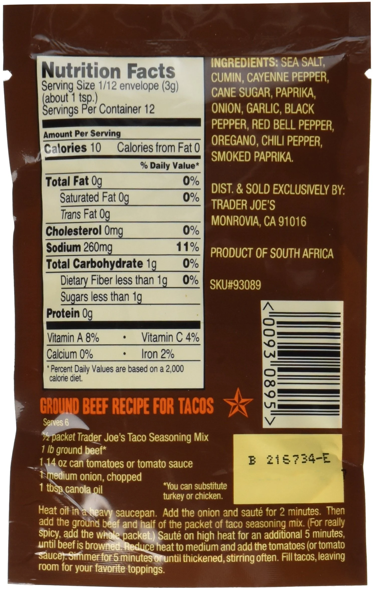 Trader Joe's Taco Seasoning Mix - 3 Pack - Image 4