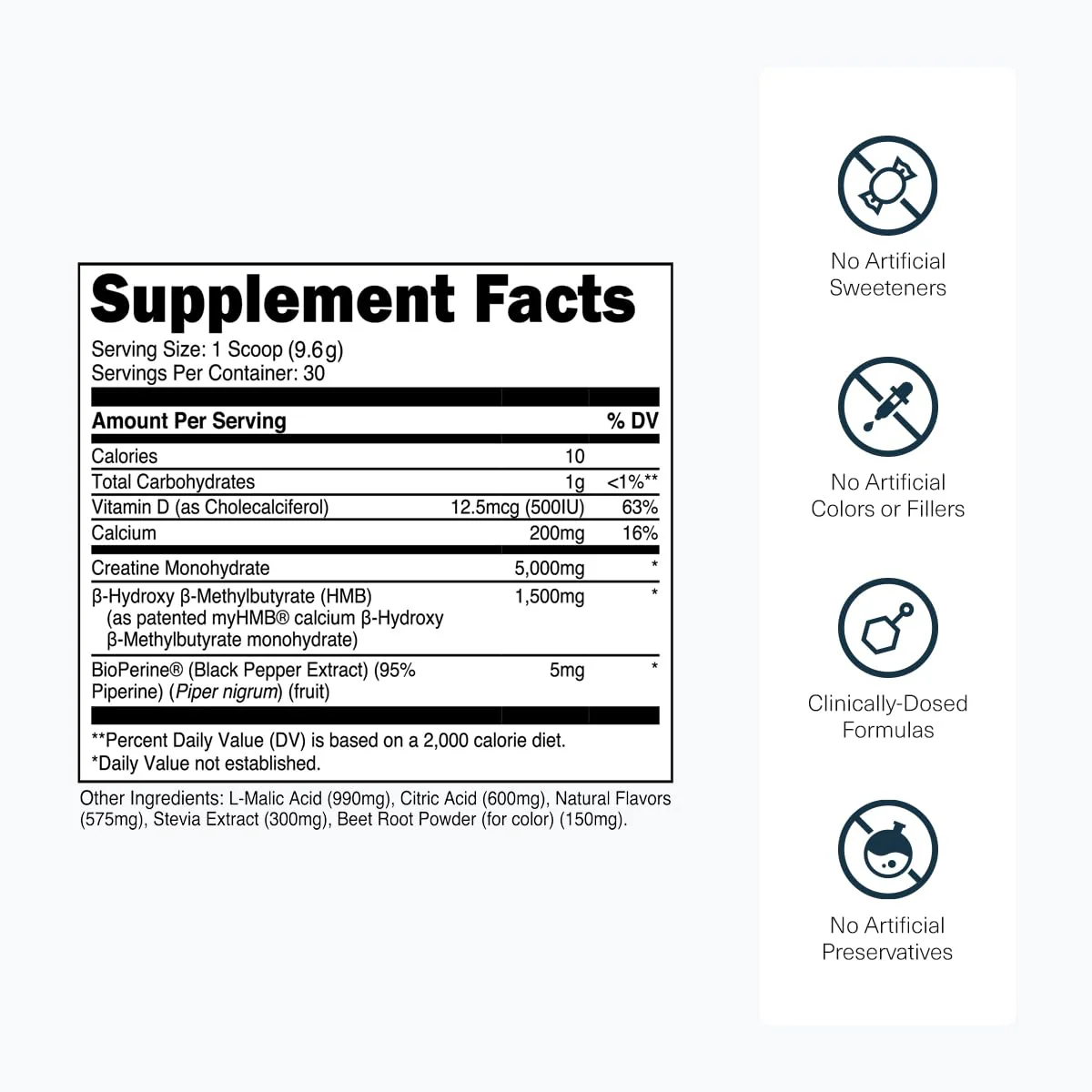 Transparent Labs Creatine HMB - Creatine Monohydrate Powder with HMB for Muscle Growth, Increased Strength, Enhanced Energy Output, and Improved Athletic Performance - 30 Servings, Tropical Punch - Image 8