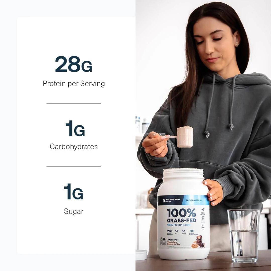 Transparent Labs Grass-Fed Whey Protein Isolate - Naturally Flavored, Gluten Free Whey Protein Powder with 28g of Protein per Serving & 9 Amino Acids - 30 Servings, French Vanilla - Image 4