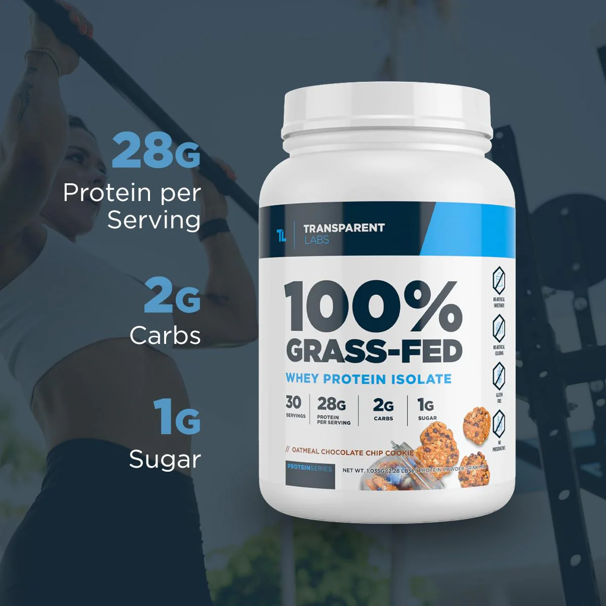 Transparent Labs Grass-Fed Whey Protein Isolate - Naturally Flavored, Gluten Free Whey Protein Powder with 28g of Protein per Serving & 9 Amino Acids - 30 Servings, Vanilla Peanut Butter - Image 4