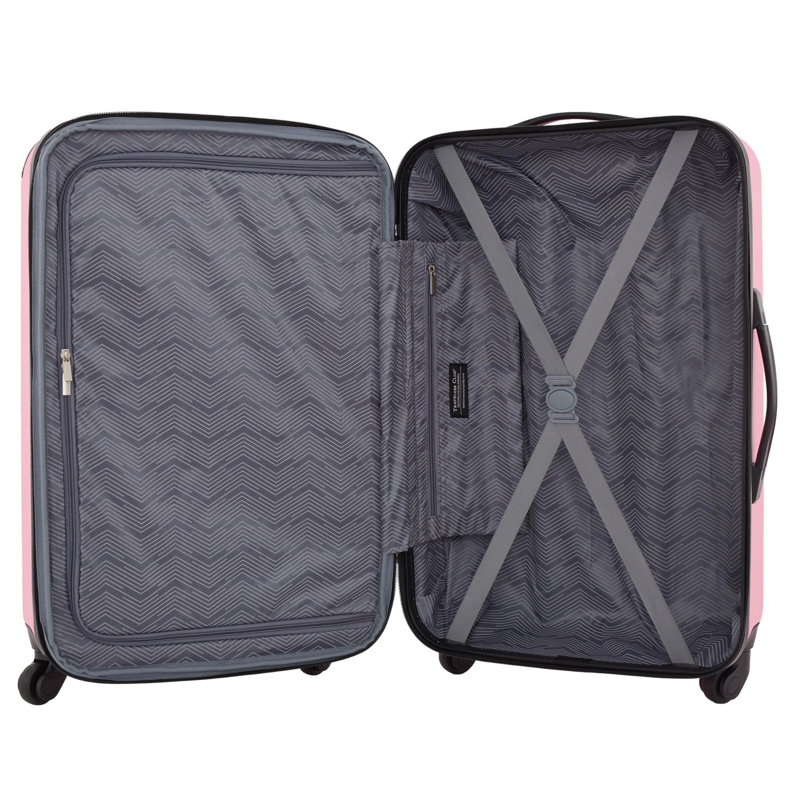 Travelers Club Chicago Hardside Expandable Spinner Luggage, Hot Pink, 5 Piece Set - Image 3