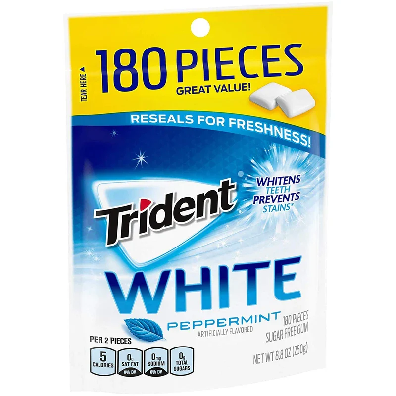 Trident White Peppermint Sugar Free Gum, Value Pack, 180 Pieces - Image 10