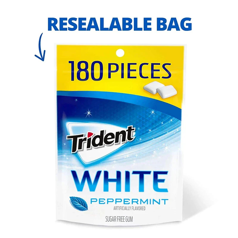 Trident White Peppermint Sugar Free Gum, Value Pack, 180 Pieces - Image 3